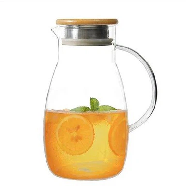 ulcior de sticlă de 1700 ml cu capace din bambus